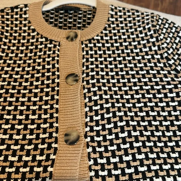 Ann Taylor Petite Geo Stitch Sweater Jacket - Picture 10 of 10